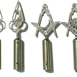 Masonic BLUE LODGE RODS & TOPS, MM , Silver Color Freemason Masonic Pole Topper - SILVER