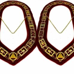 NEW SET of 2 Royal Arch Chain Collar Regalia Red Velvet Masonic Jewel York Rite